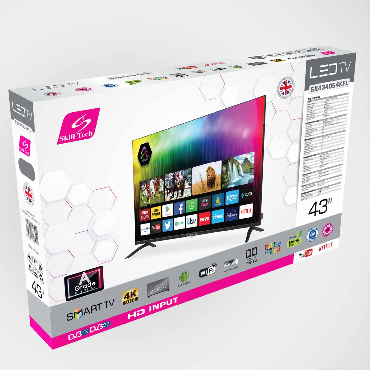 Skill Tech 43 Inch Smart TV - SK4340S4KFL