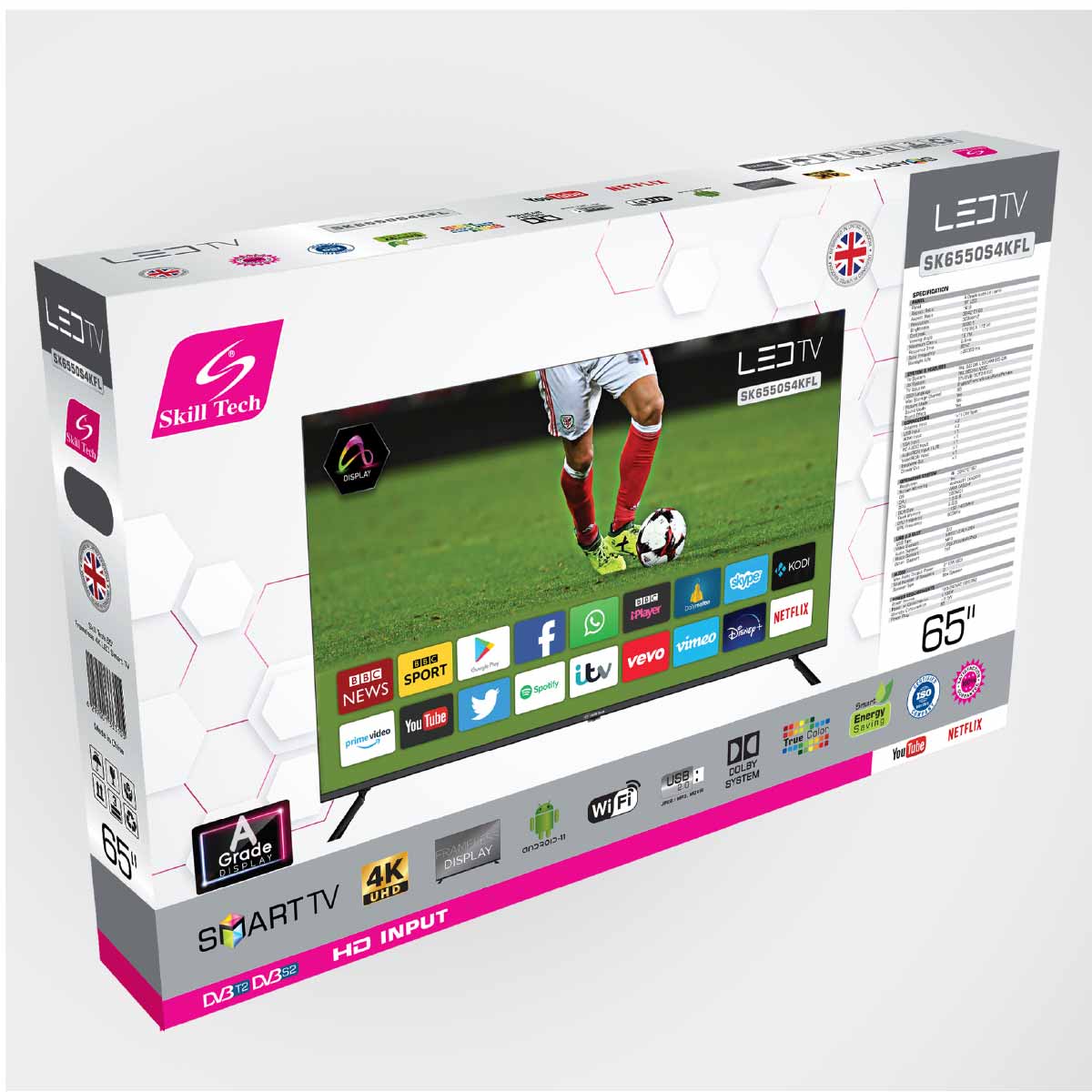 Skill Tech 65 Inch Smart TV - SK6550S4KFL