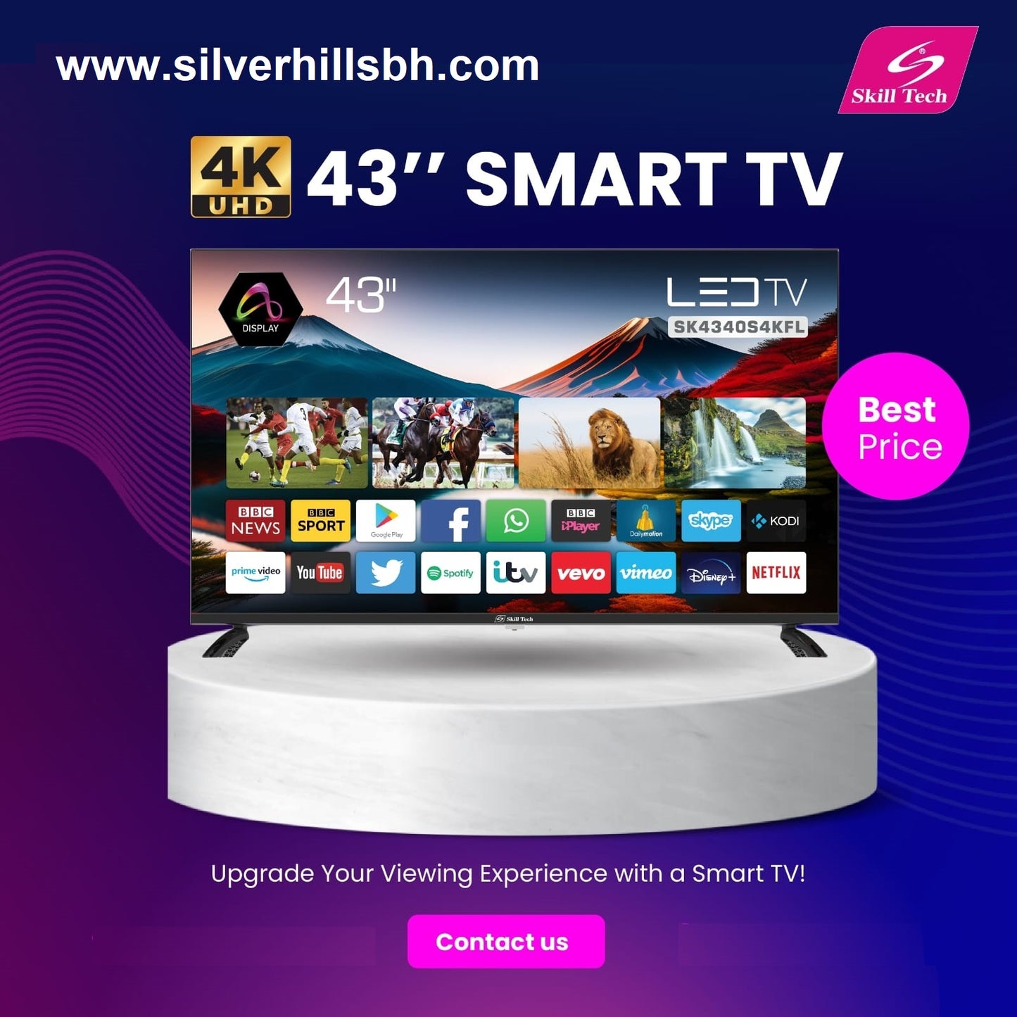 Skill Tech 43 Inch Smart TV - SK4340S4KFL